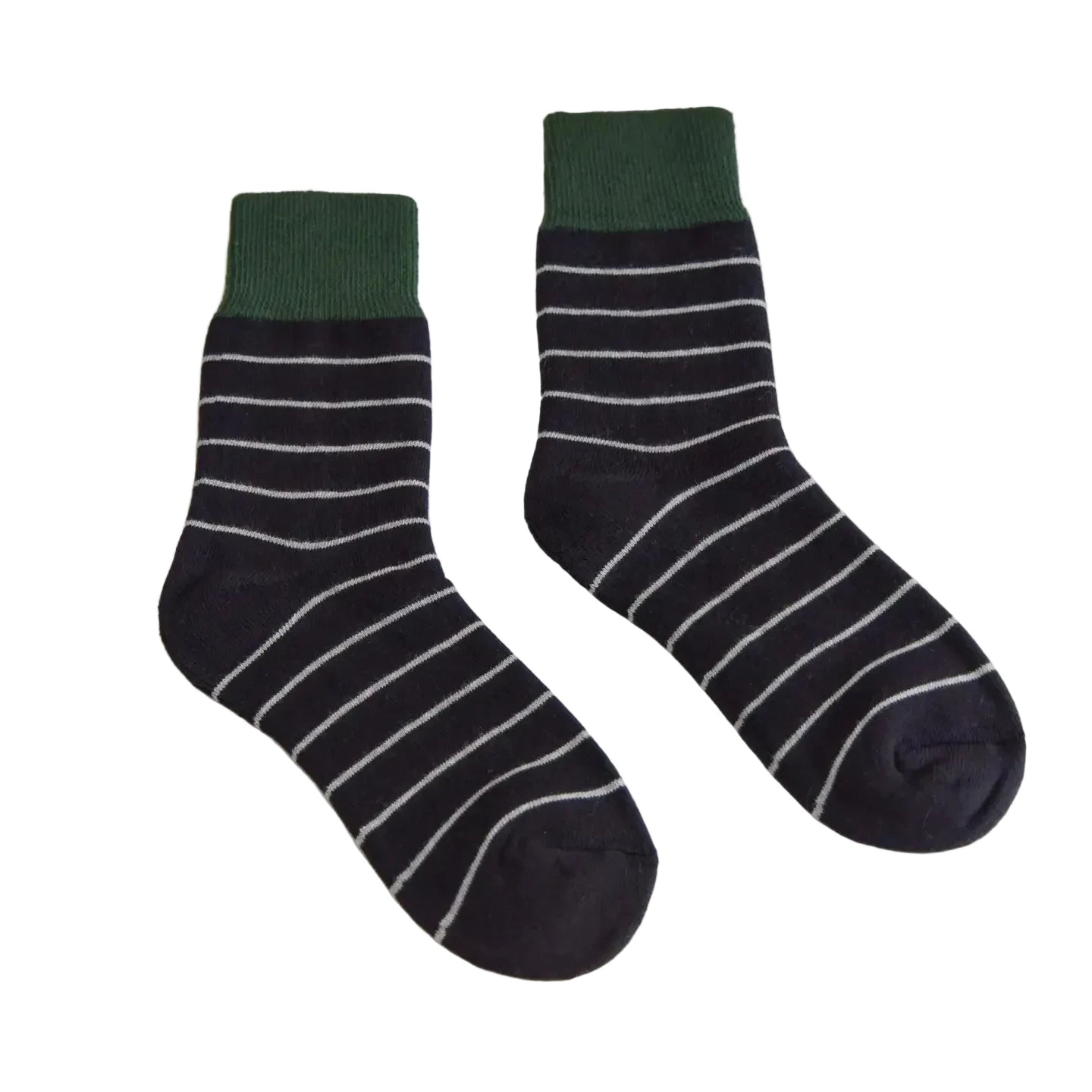 Men's Thick Cotton Socks | Green + Black