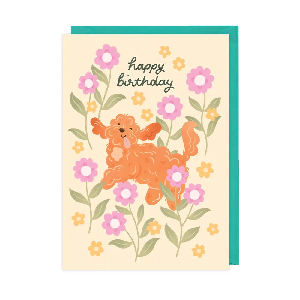 Cockapoo in Flowers | Birthday Card