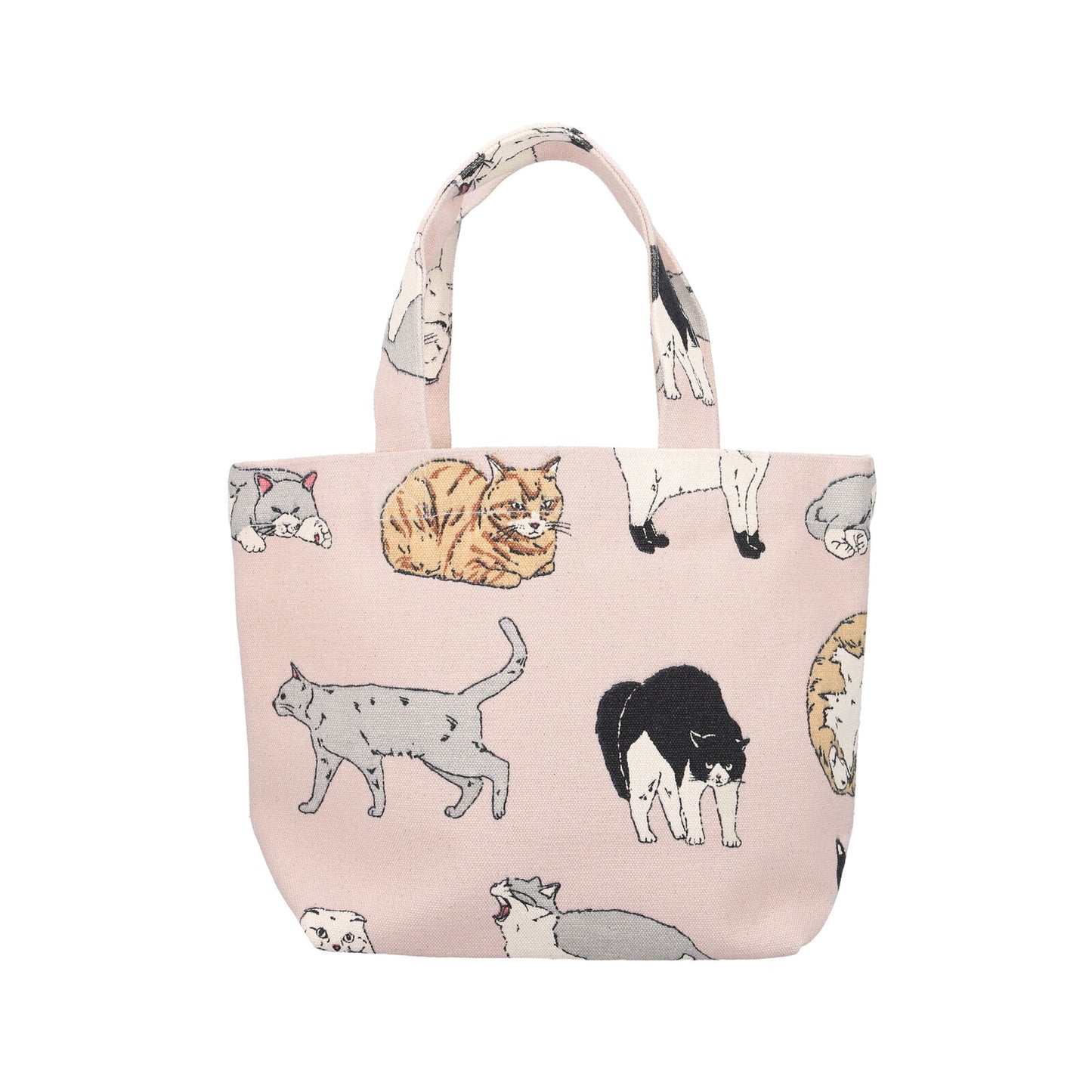 Mini Tote Bag | Cats on Pink