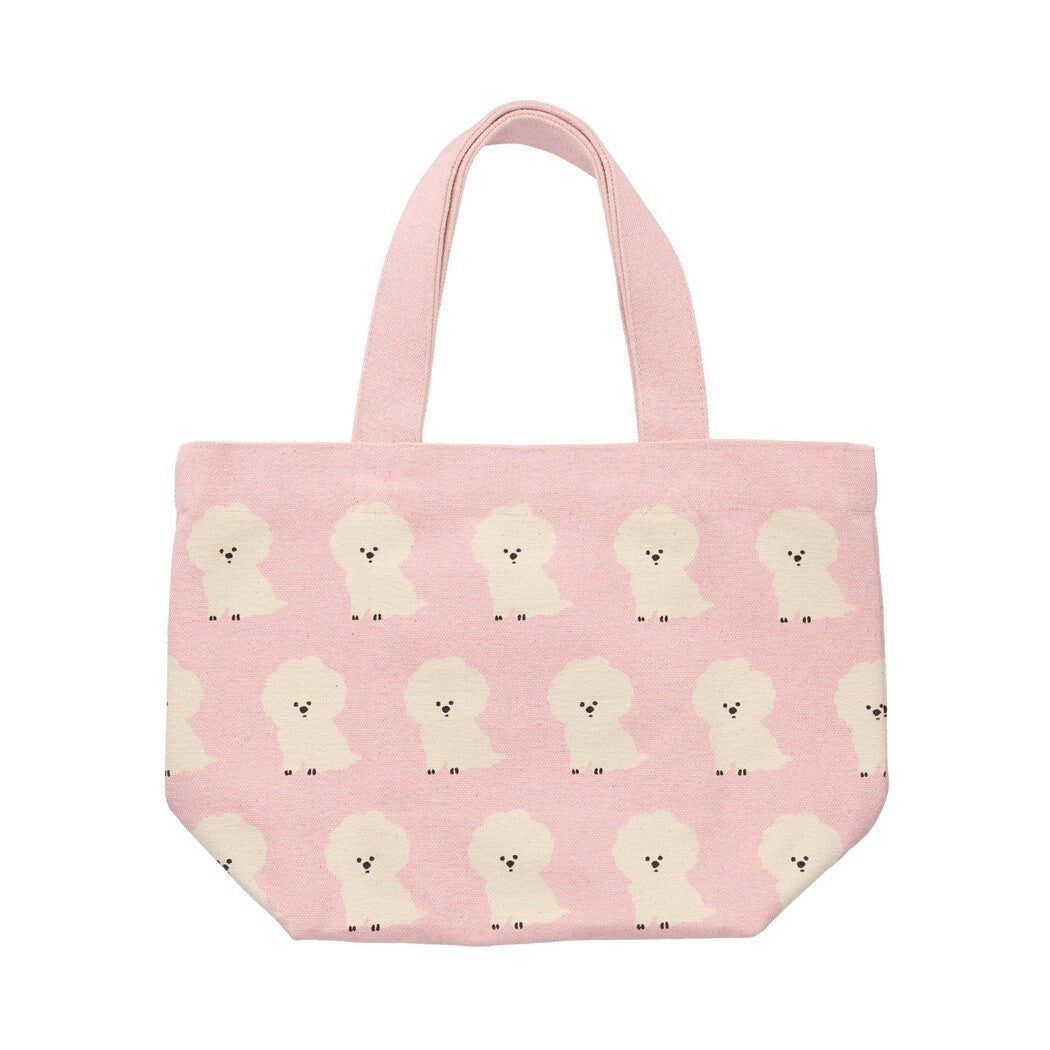 Mini Tote Bag | Puppies on Pink