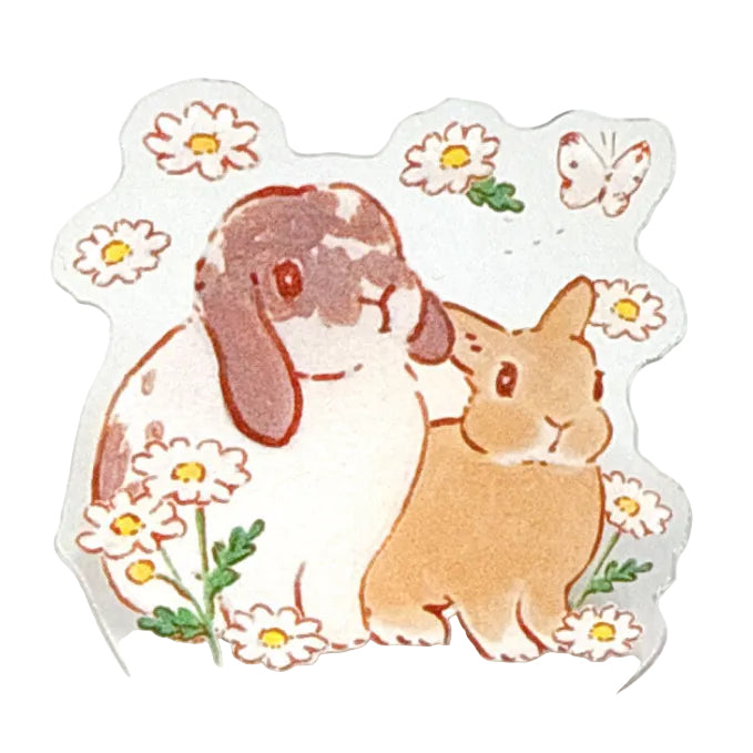 Daisy Bunnies Acrylic Clip