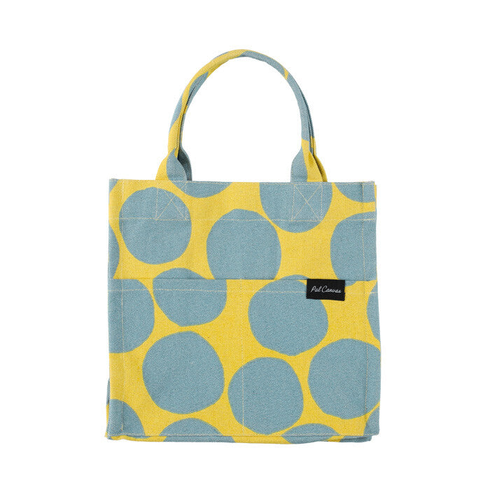 Square Tote Bag | Blue + Yellow Polka Dots - Warm Gift Shop