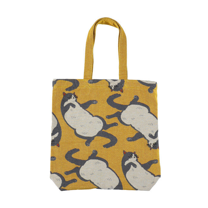 Tote Bag | Jacquard Yellow Stretch Cat
