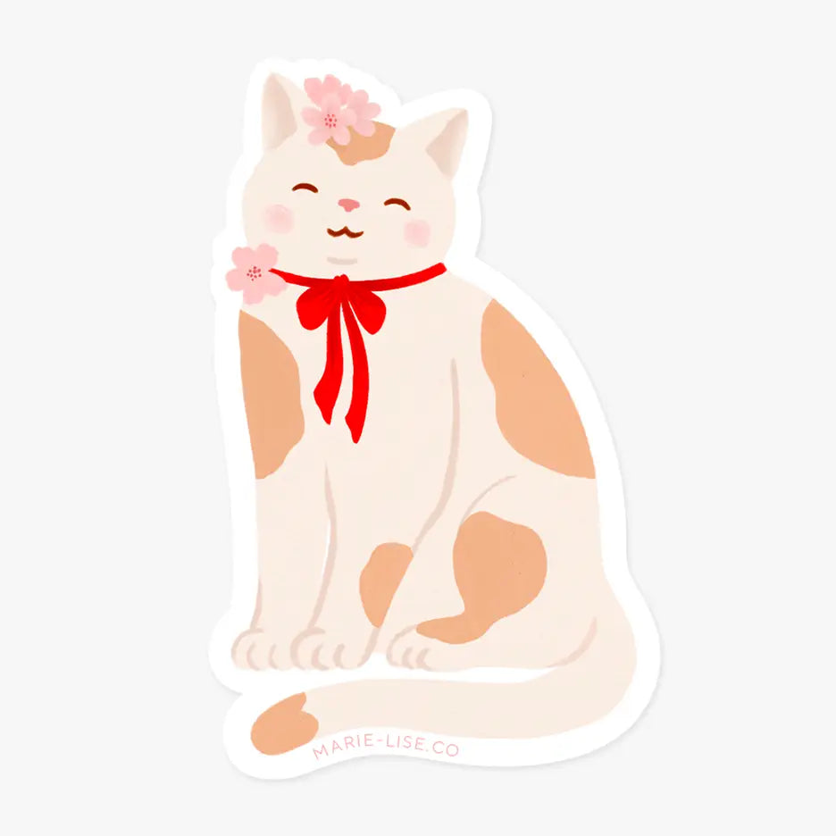 Sakura Cat Sticker