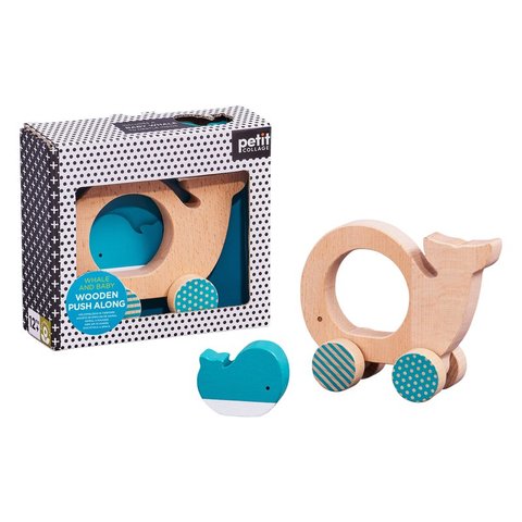 Wooden Push Along | Whale + Baby