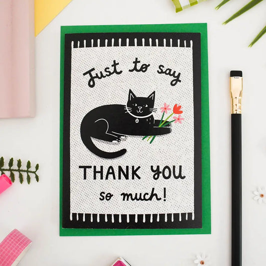 Black Cat on a Mat | Thank You Card