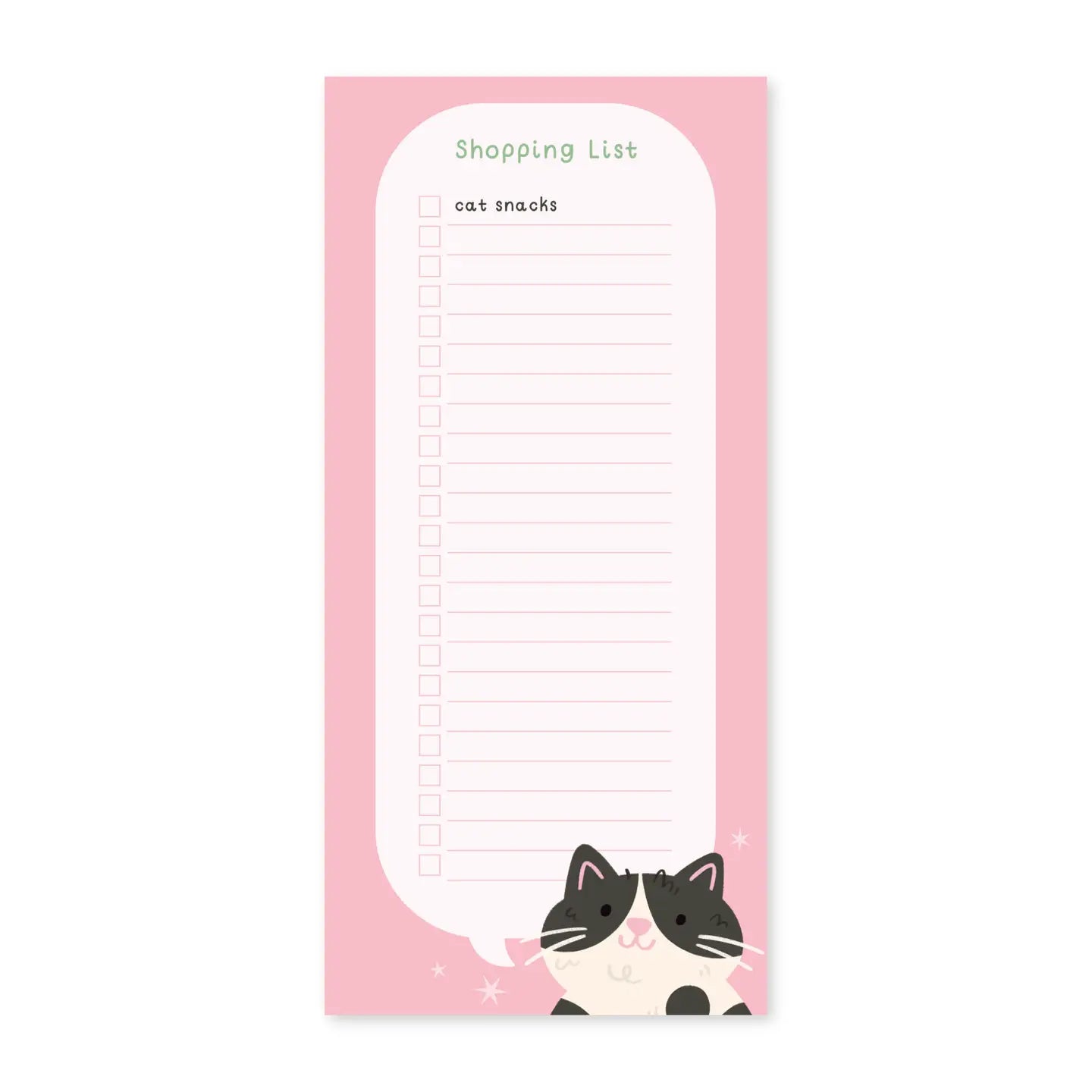 List Pad | Black + White Cat