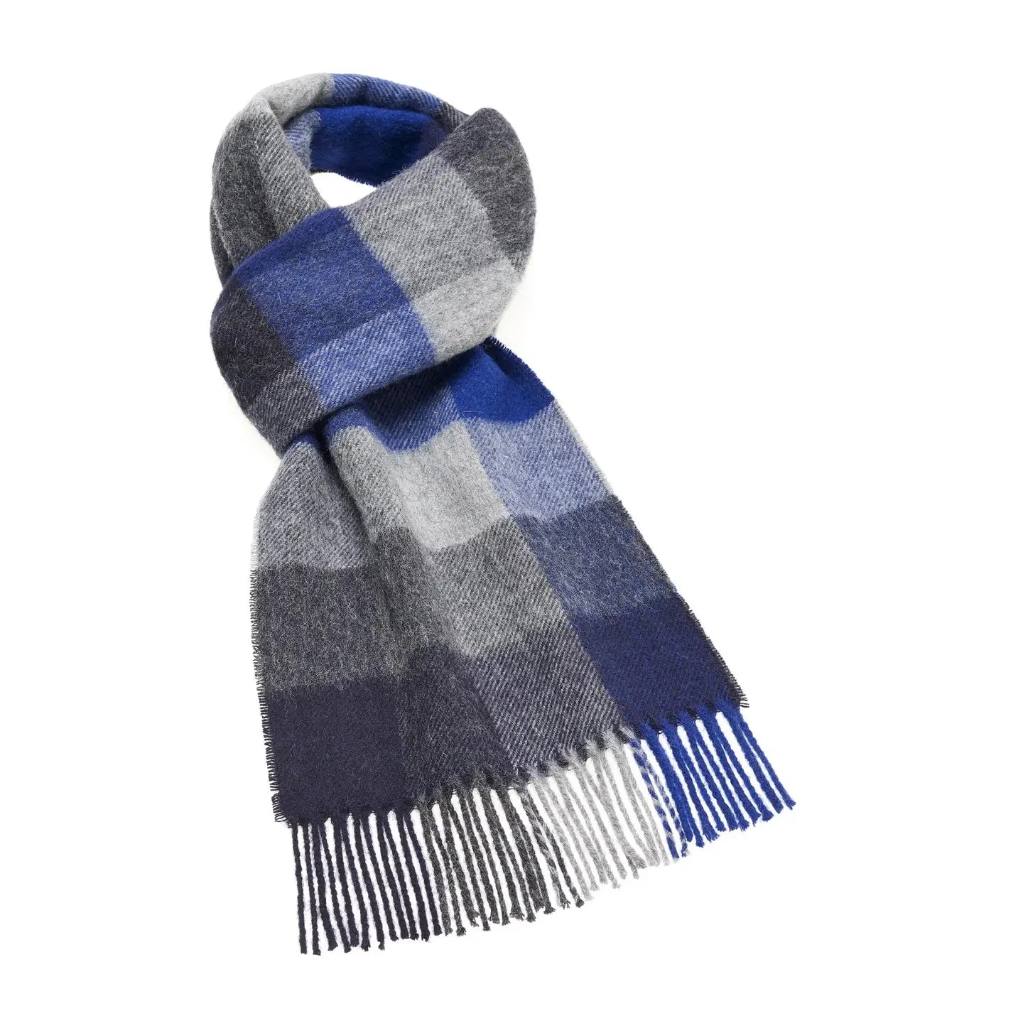 Bronte Moon | Bamburgh Royal Blue Check Scarf