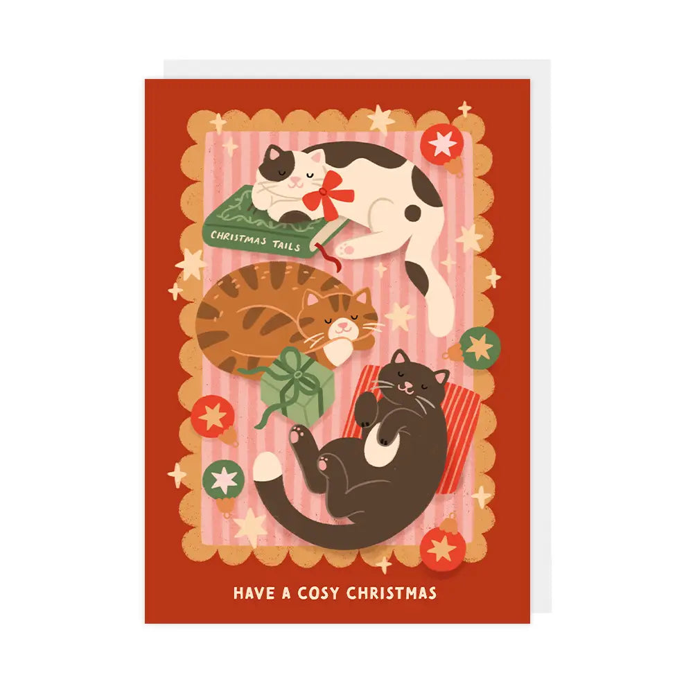 Cosy Cats on Rug | Christmas Card