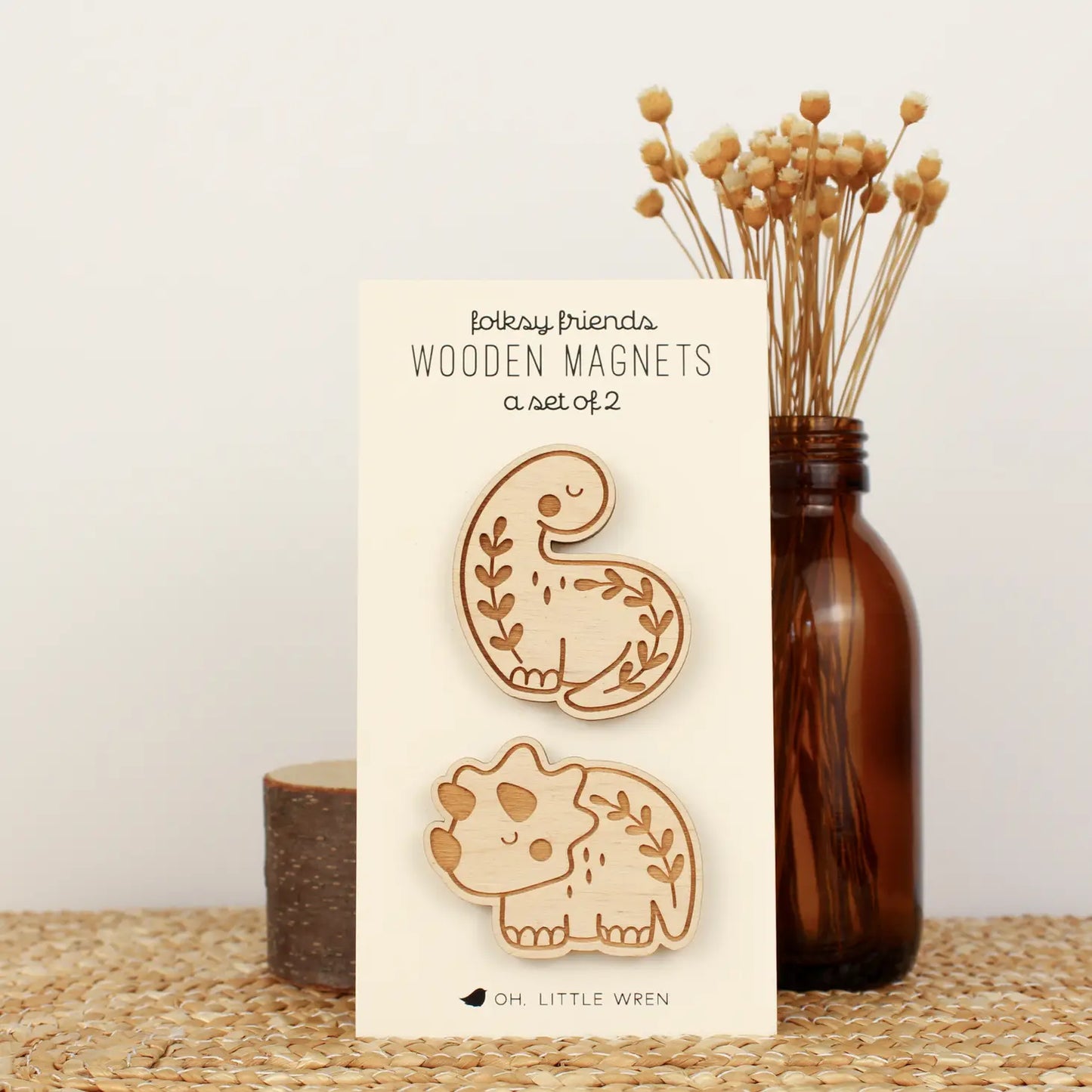 Wooden Pair of Magnets | Dinosaurs
