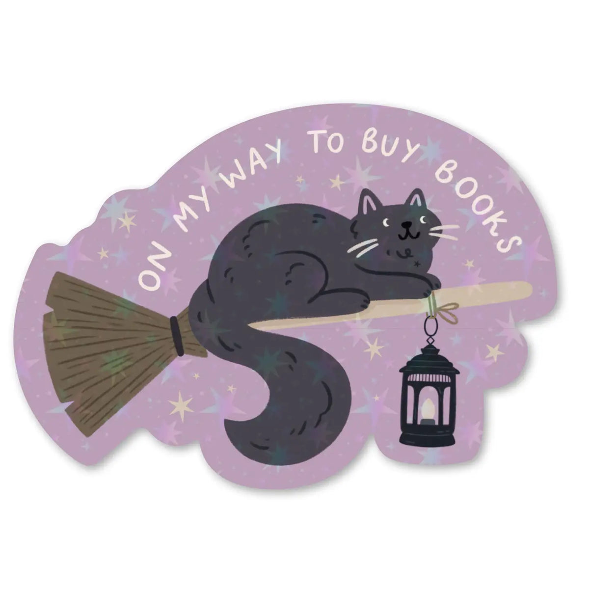 Book Cat Holographic Sticker