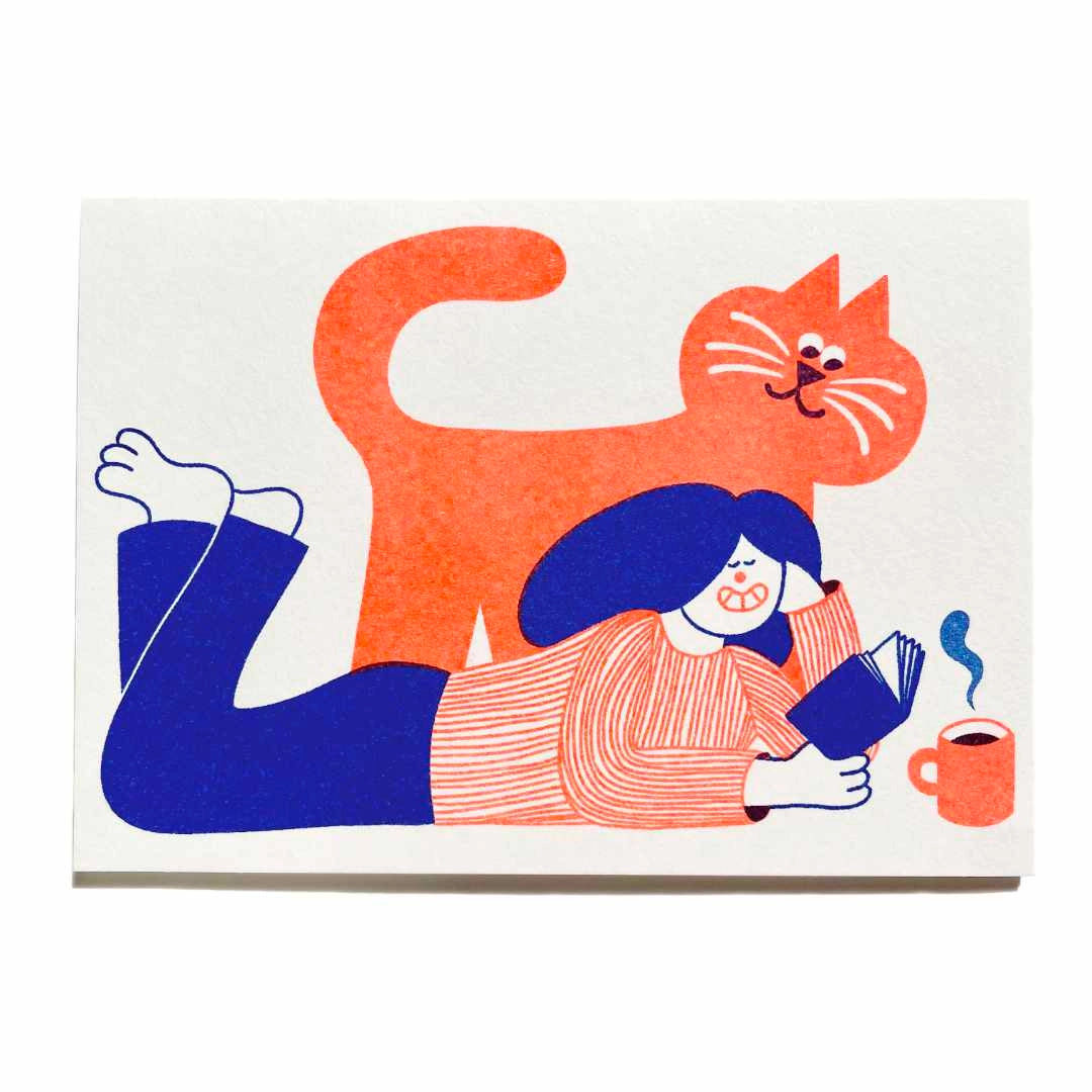 Reading Cat | Blank Card