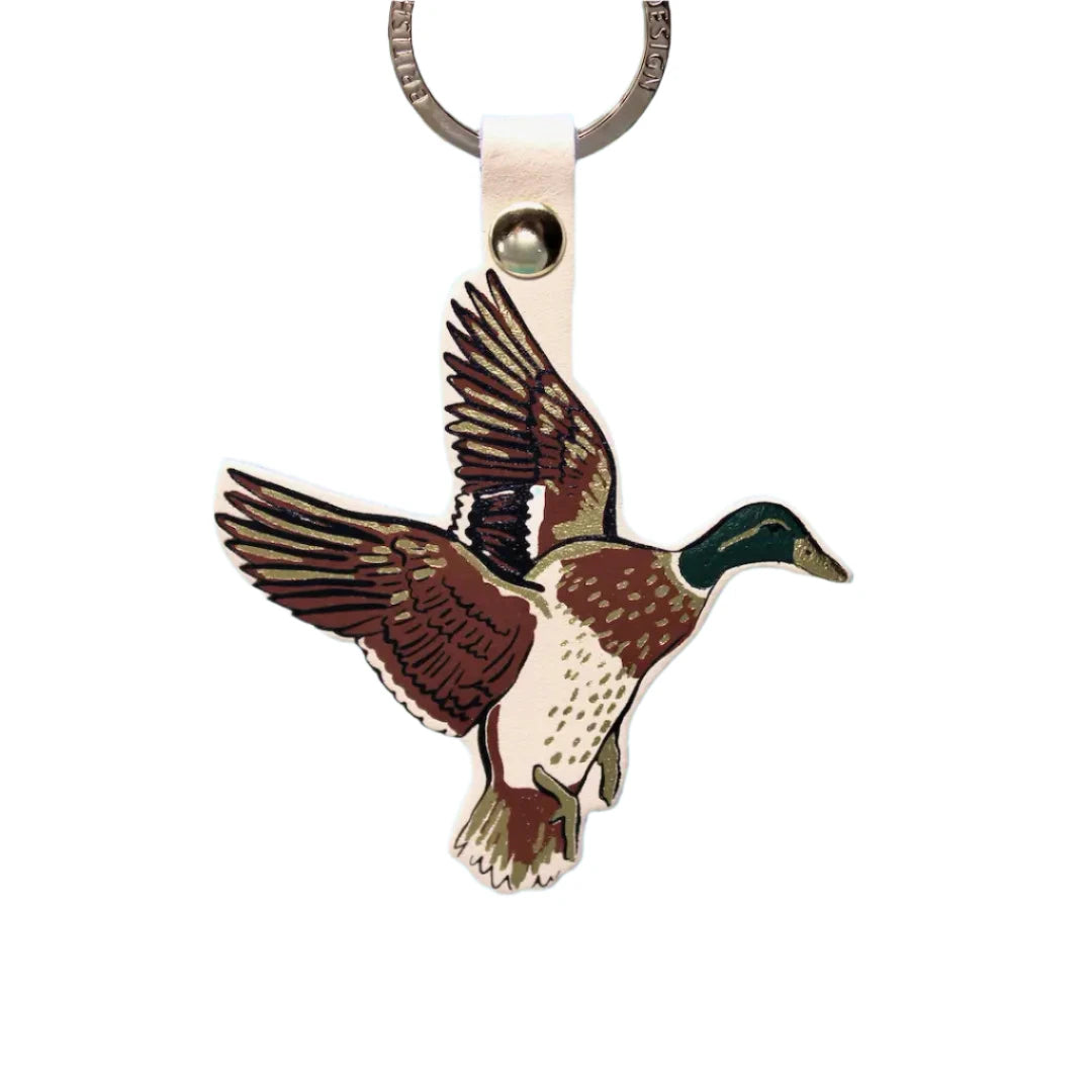 Holy Duck Leather Keychain | Cream
