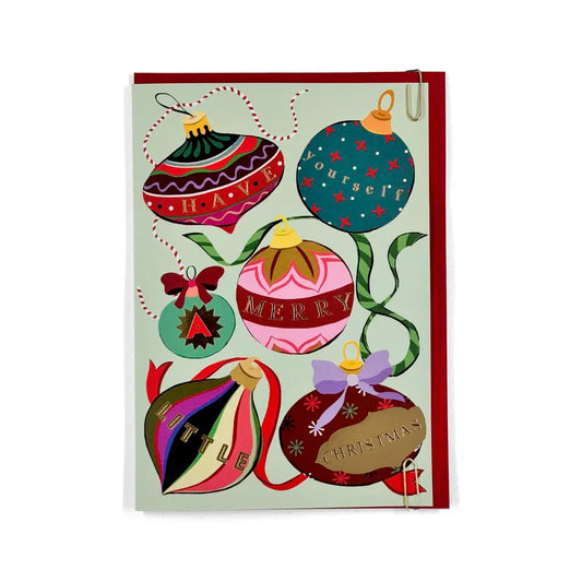 Foiled Baubles | Christmas Card