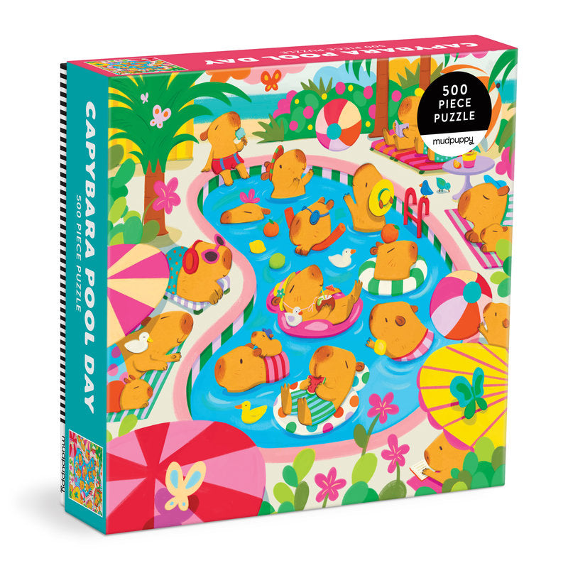 Capybara Pool Day 500 piece Puzzle - Warm Gift Shop