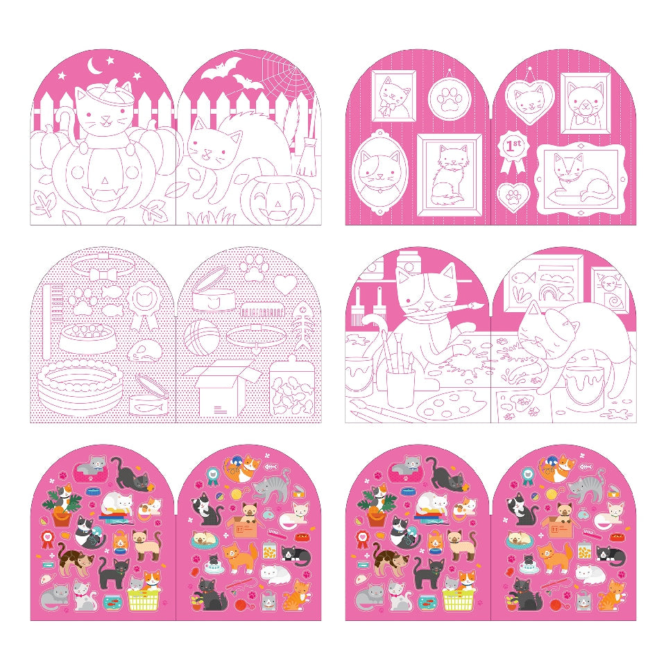 Colouring + Sticker Book | Cats