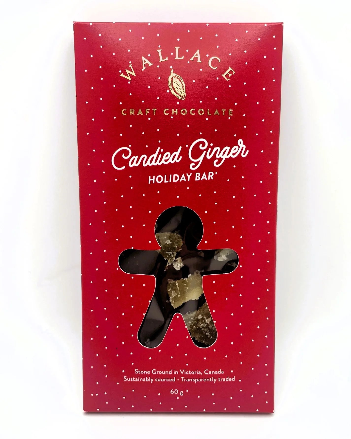 Candied Ginger Holiday Chocolate Bar