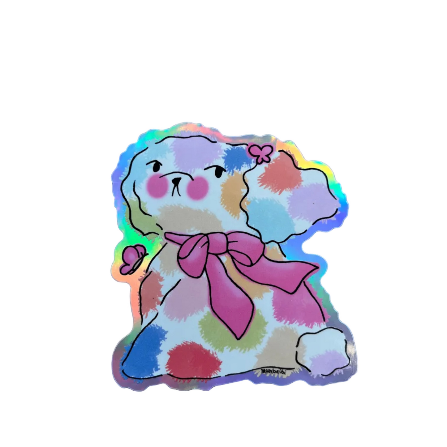 Munbeibi | Holographic Spotty Dog Sticker - Warm Gift Shop