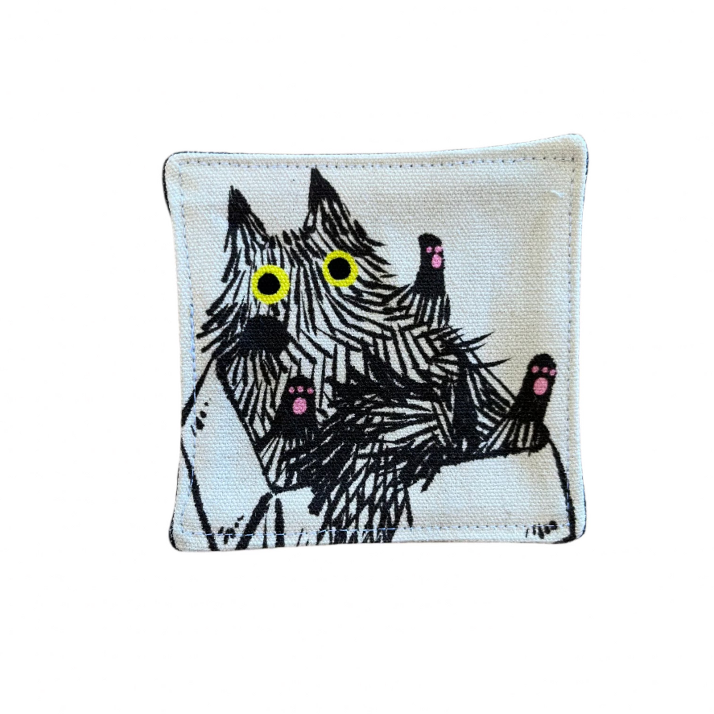Black Fluffy Cat Coaster