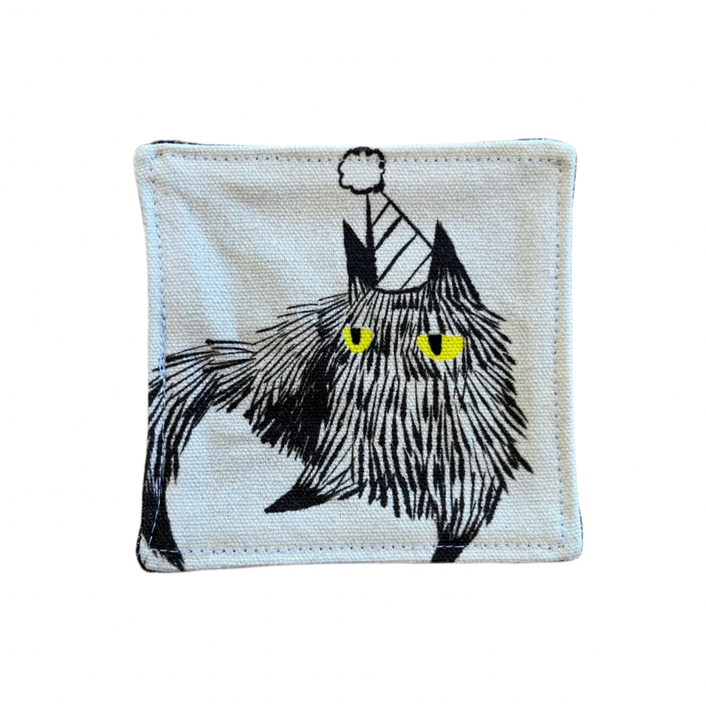 Black Fluffy Cat Coaster