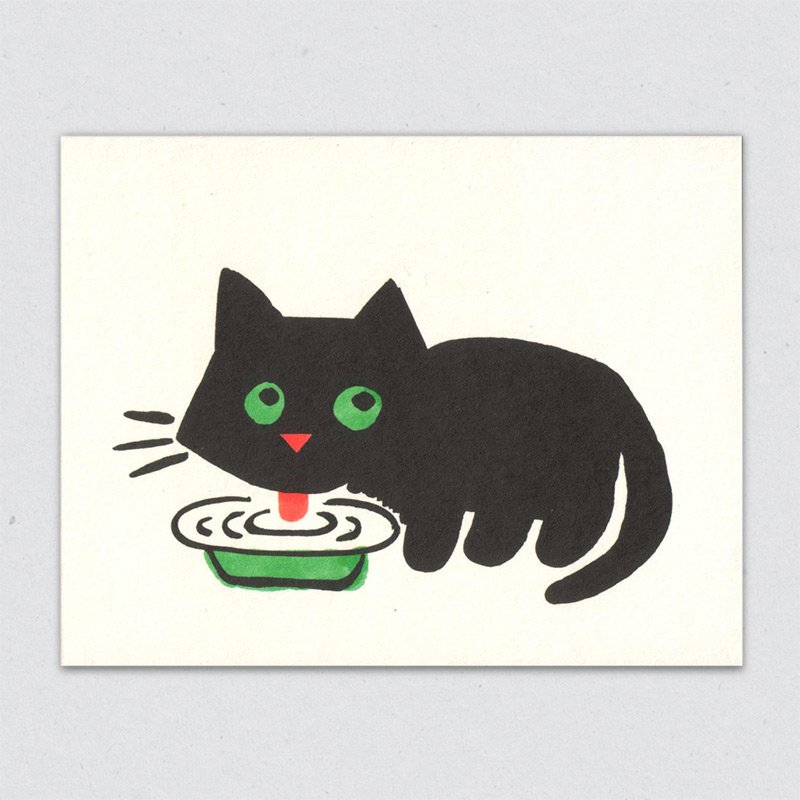 Black Cat Named Maria | Blank Card