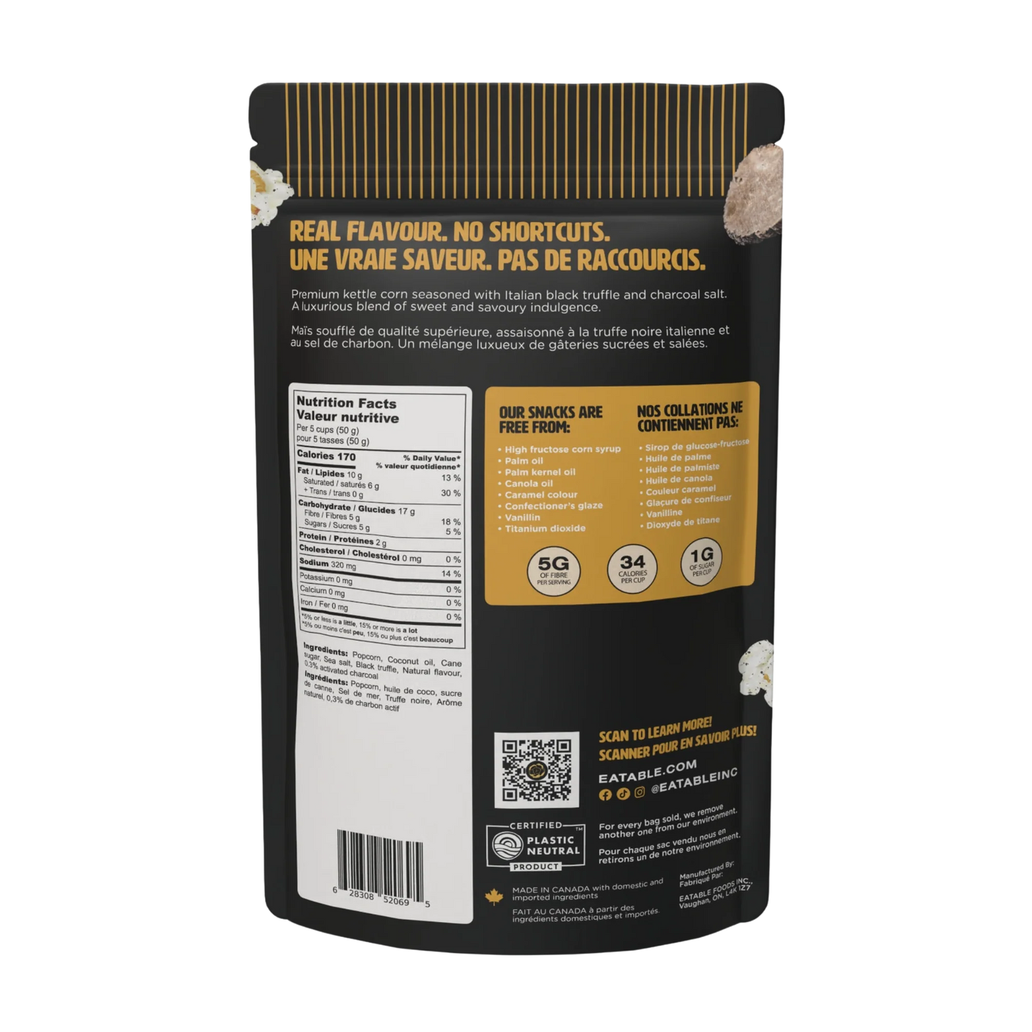 Black Truffle & Charcoal Salt Popcorn