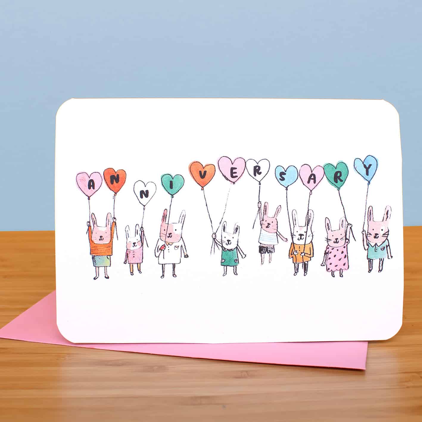 Bunnies and Balloons | Anniversary Card