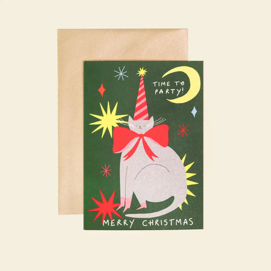Party Hat Cat | Christmas Card