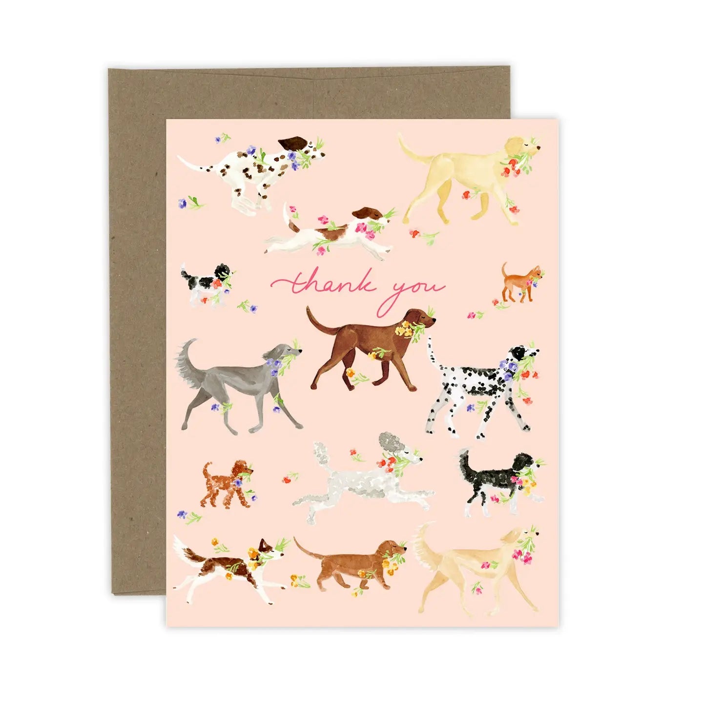 Floral Dogs | Thank You Card