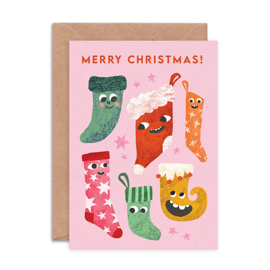 Stocking Faces | Christmas Card