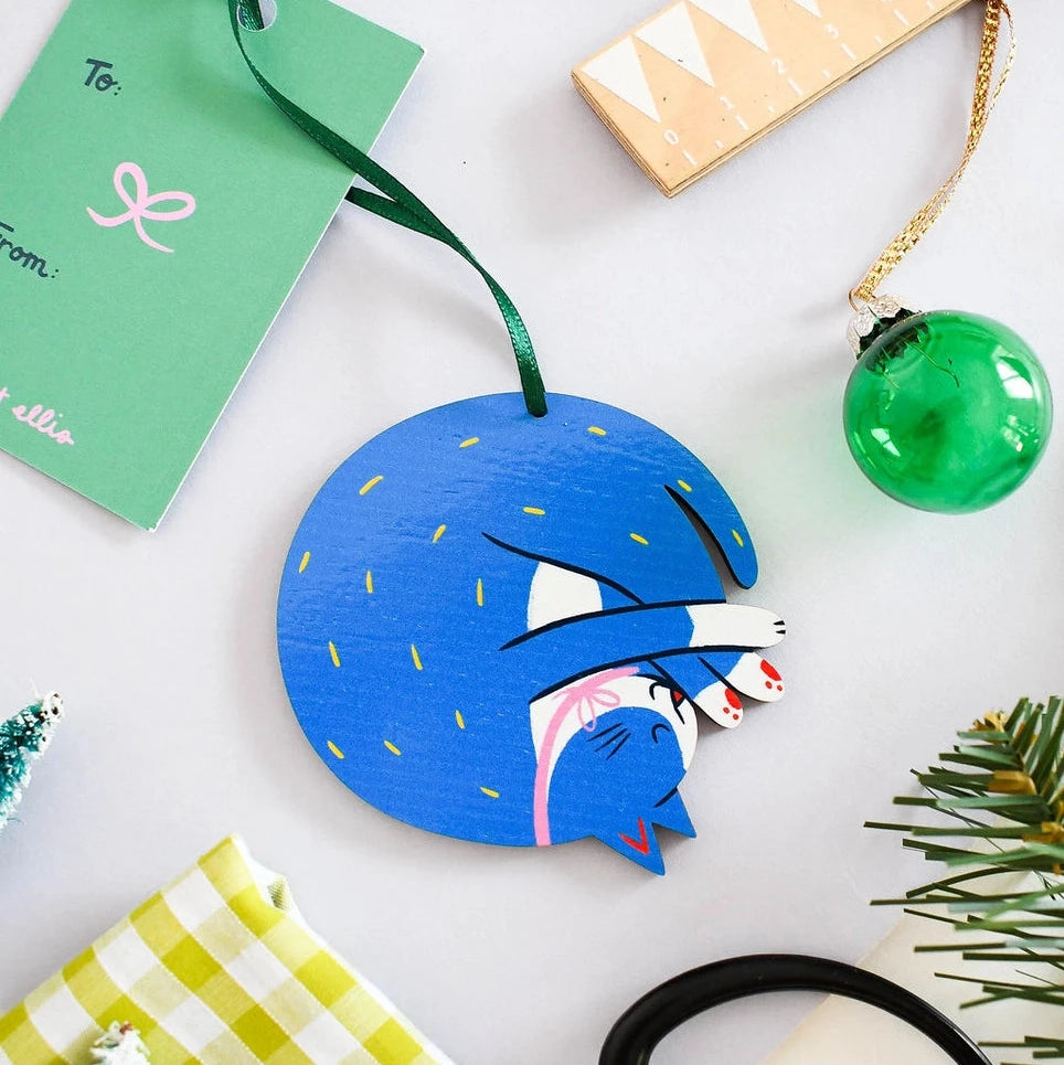 Blue Cat Ornament