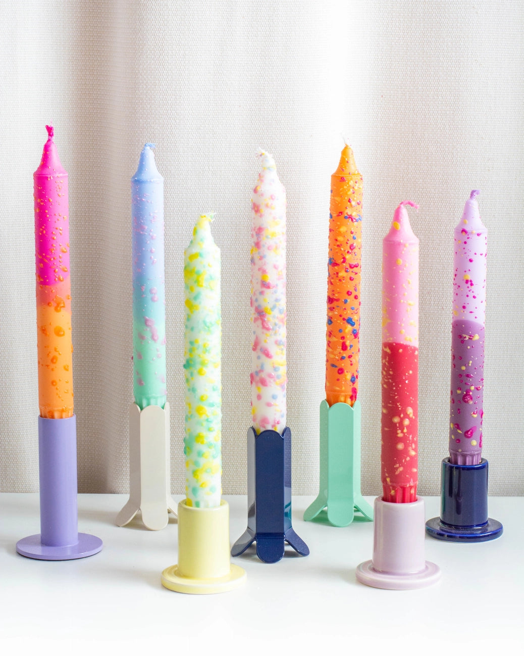 Taper Candle | Confetti on Assorted Colours