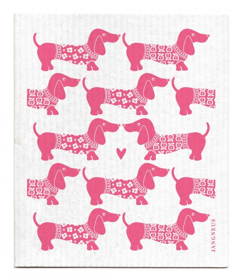 Swedish Dishcloth | Pink Dachshunds