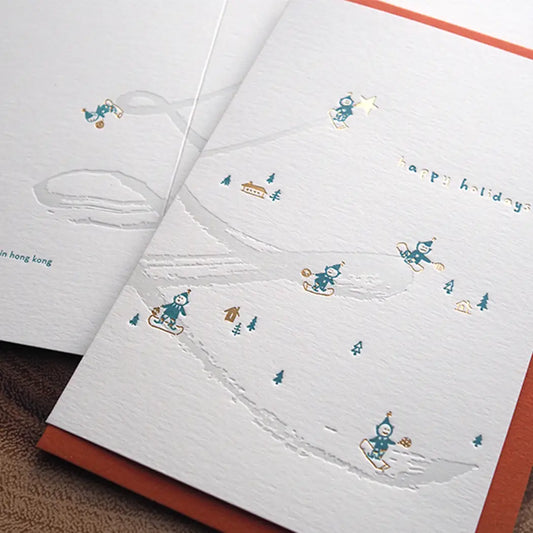 Little Elf Snowboard | Christmas Card