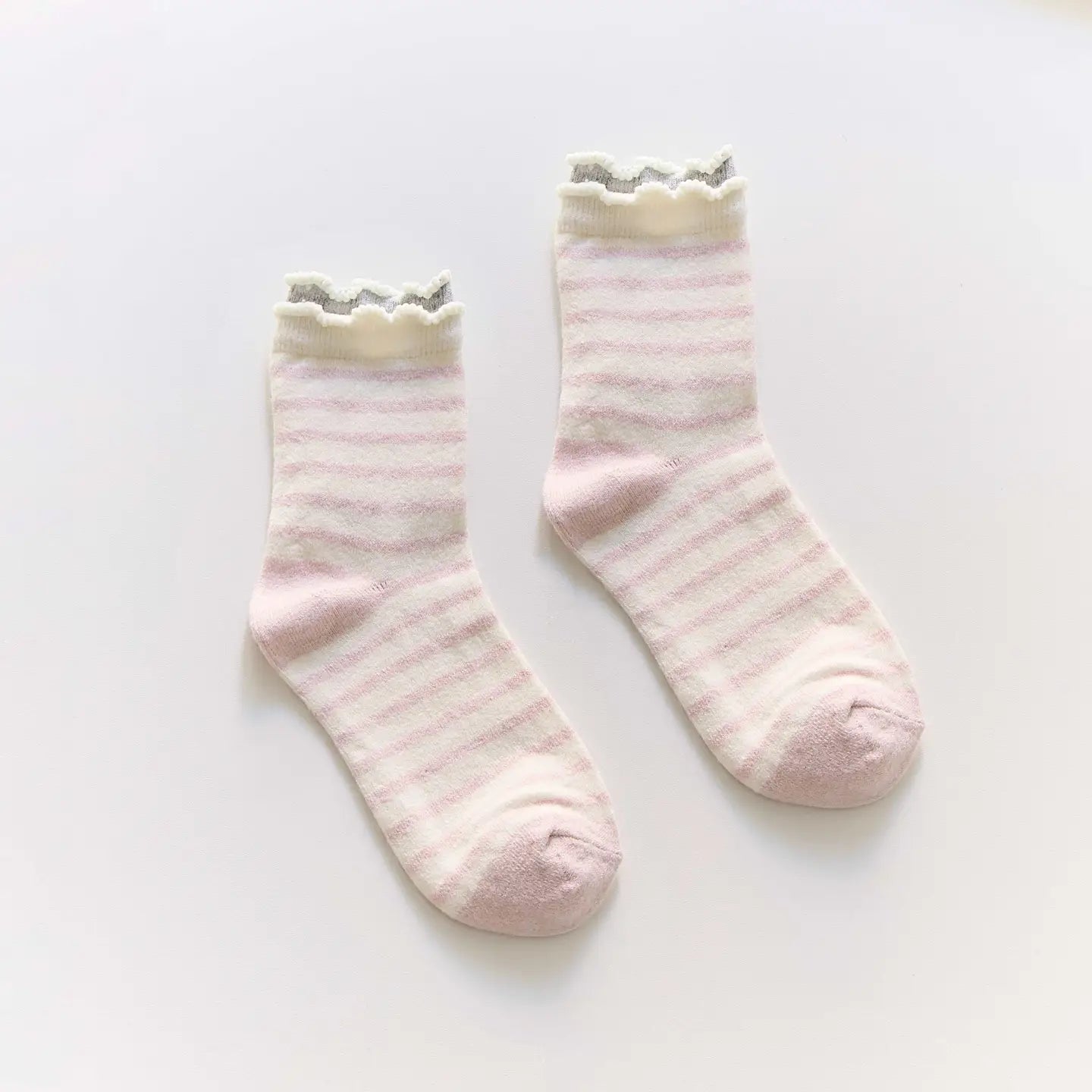 Cotton Ruffle Trim Socks | Pink