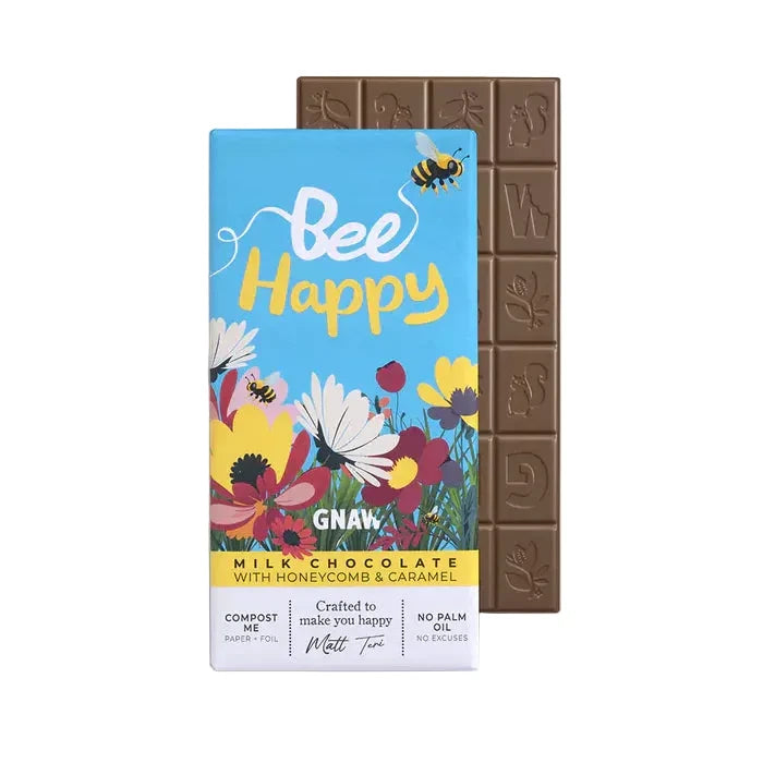 Bee Happy Milk Chocolate Honeycomb Bar