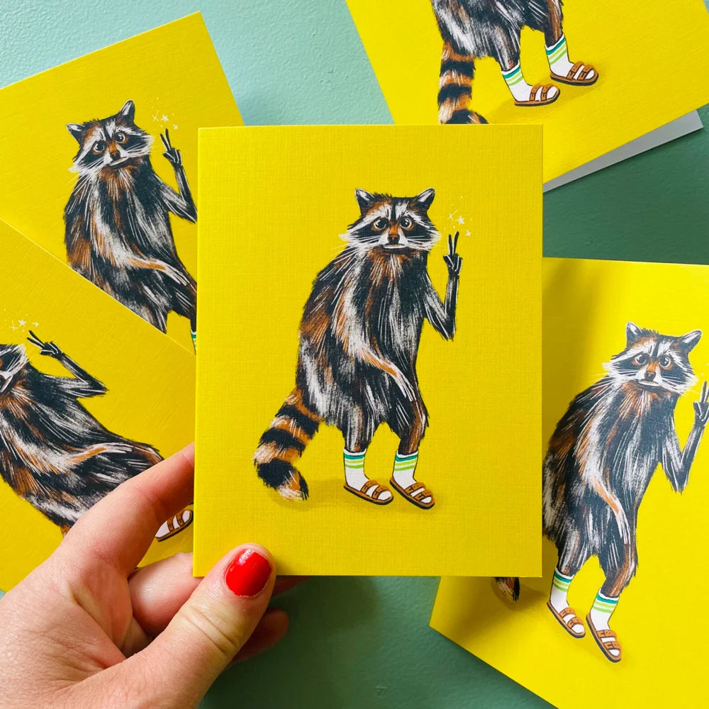 Groovy Raccoon | Blank Card