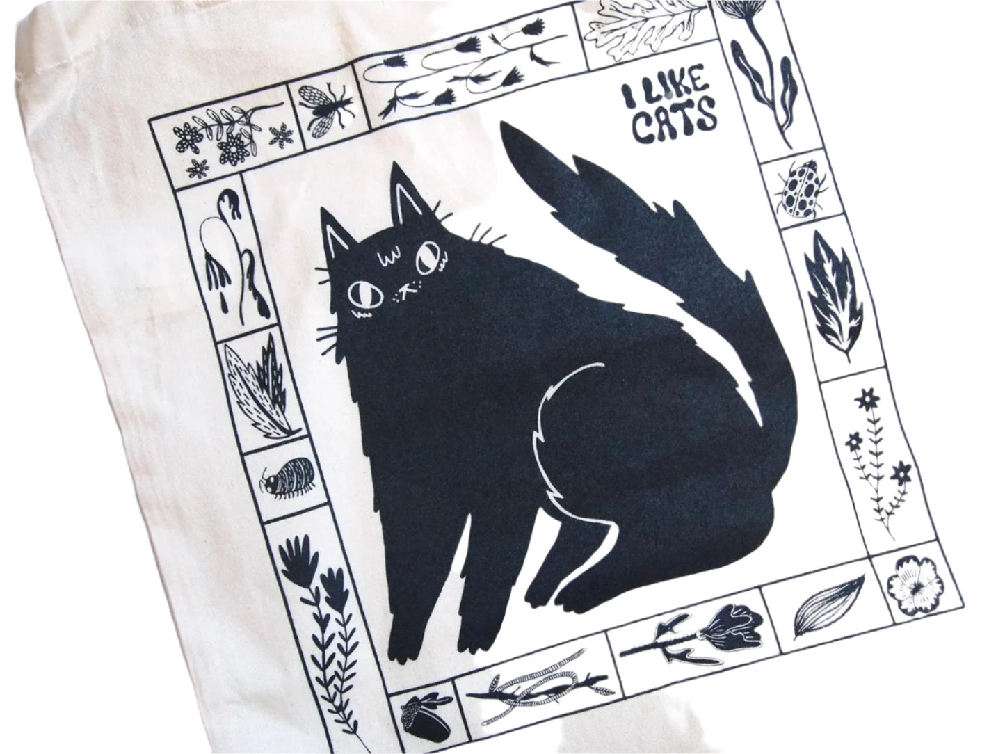 Cats + Flowers Tote Bag