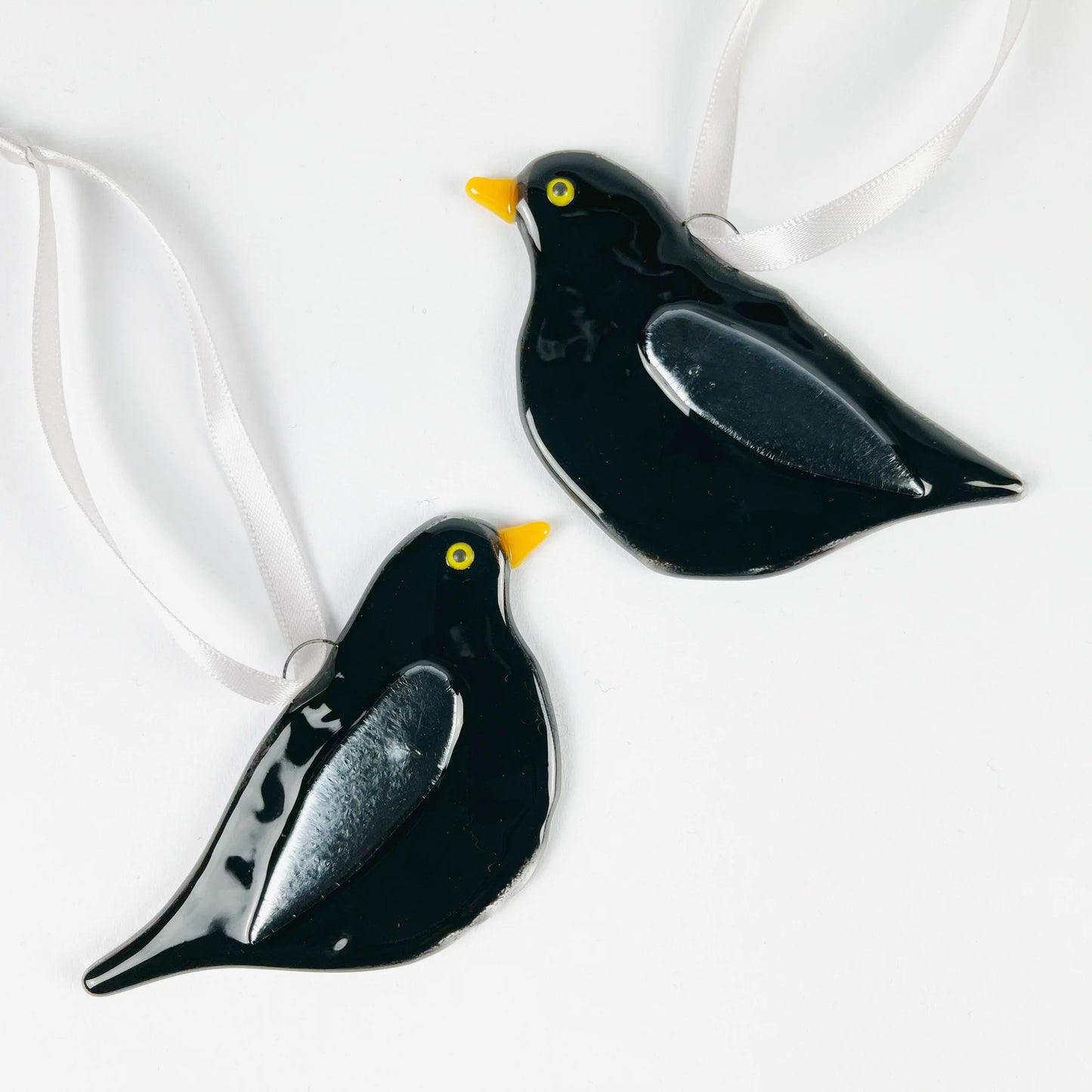 Blackbird Fused Glass Decoration