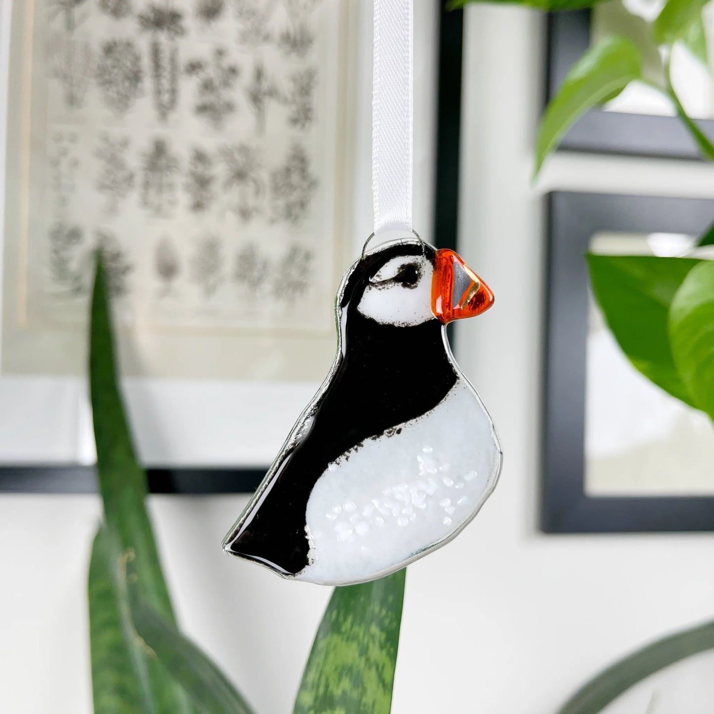 Puffin Fused Glass Decoration