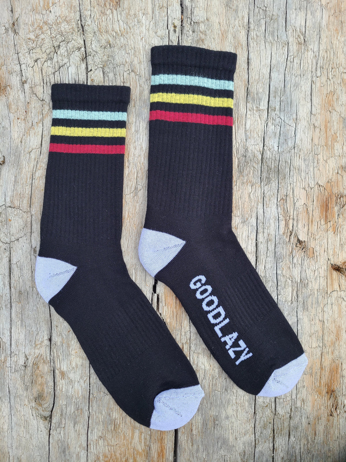 Large Retro Athletic Socks | Black