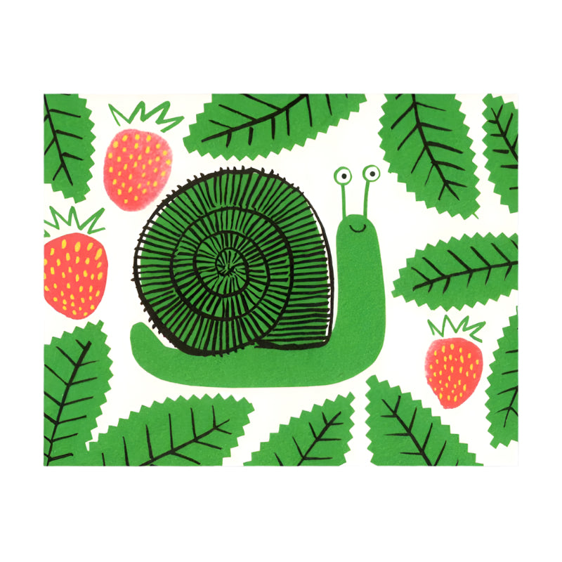 Snail + Strawberries | Blank Card