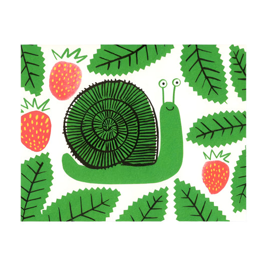 Snail + Strawberries | Blank Card