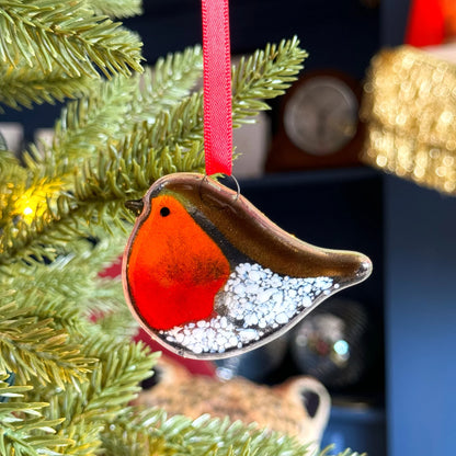Robin Fused Glass Decoration