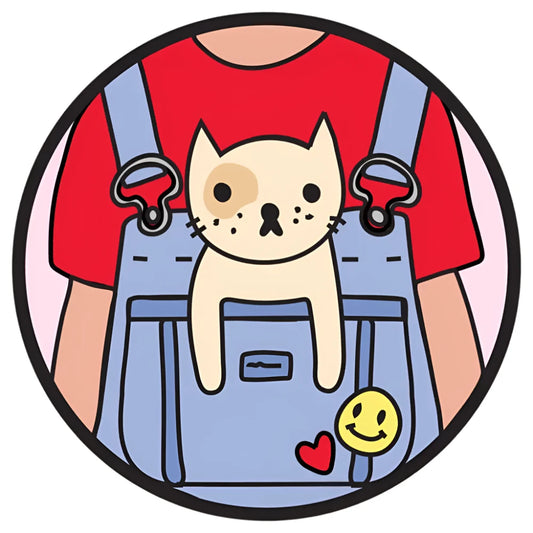 Kitty Overalls Sticker