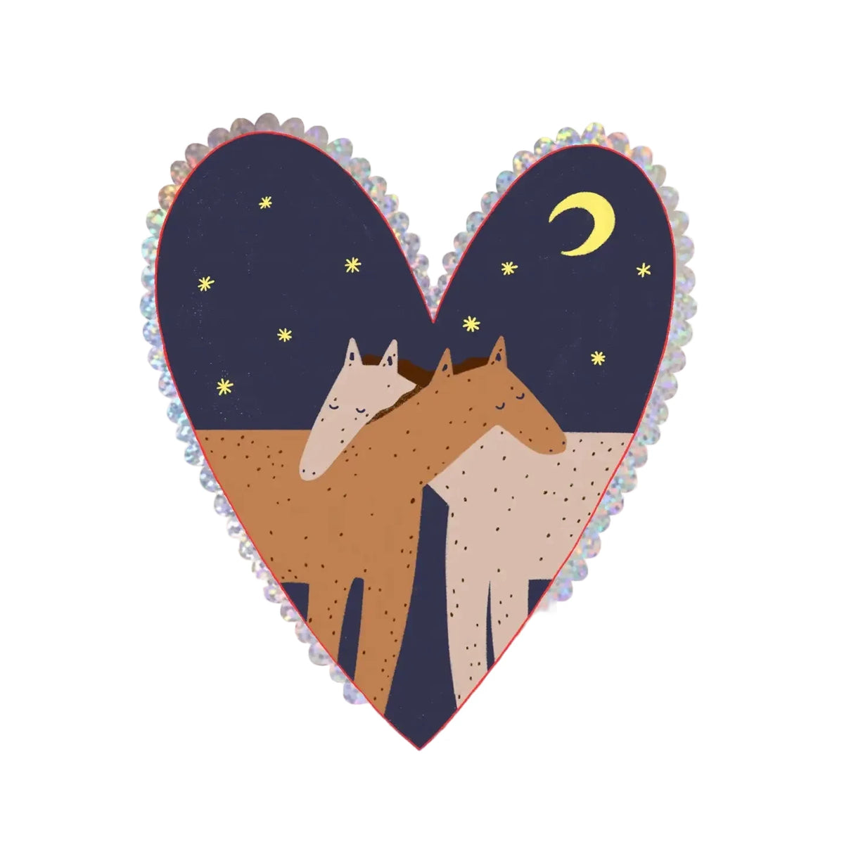 Hugging Horses Sticker