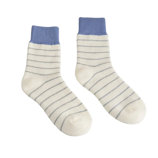 Men's Thick Cotton Socks | Blue + White