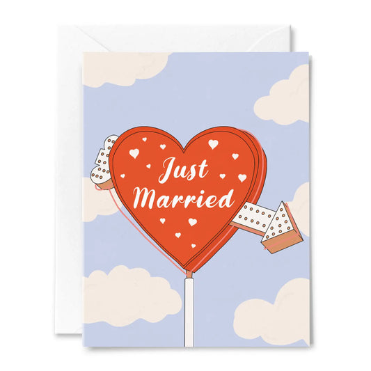 Just Married Neon | Wedding Card