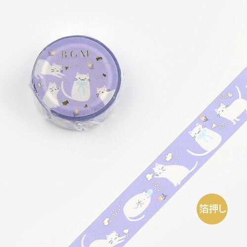 Washi Tape | Purple Cats with Butterflies