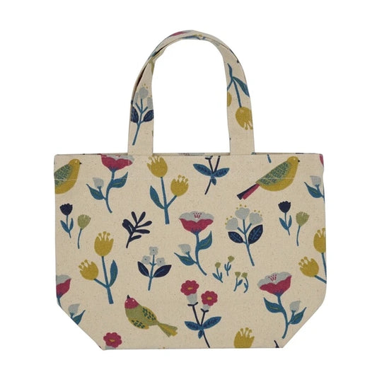 Mini Tote Bag | Floral Birds